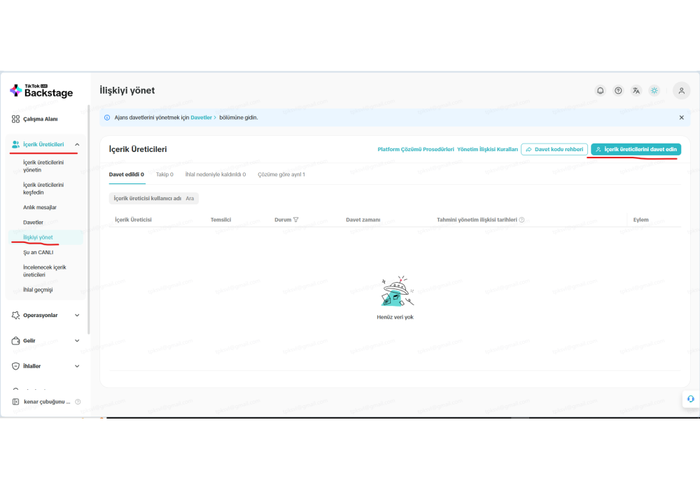 Yayıncı Hesap Kontrolü